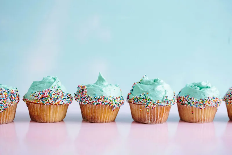 Cupcakes with swirled icing
