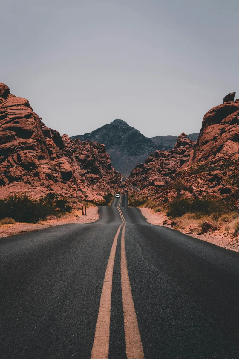 Mountains under a soft sky