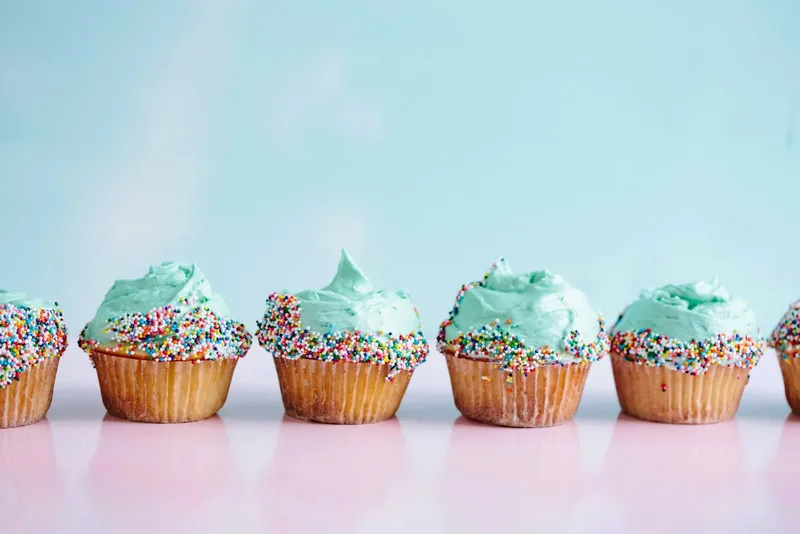 Cupcakes with swirled icing